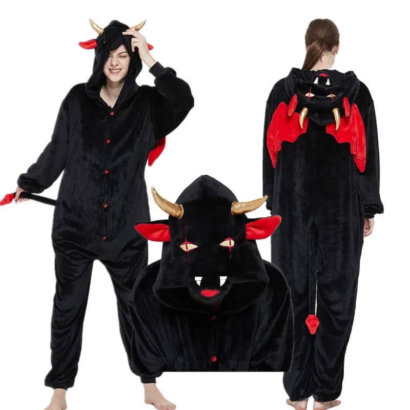 HKSNG-Pyjama Kigurumi pour adultes, vêtements de nuit d'hiver, vêtements d'intérieur grande taille