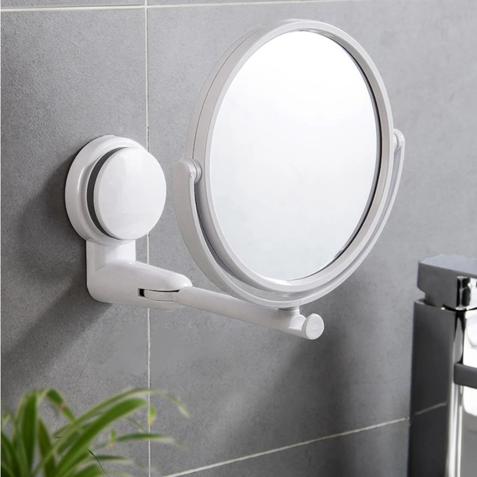 Miroir de maquillage mural, pliable et extensible, sans perçage