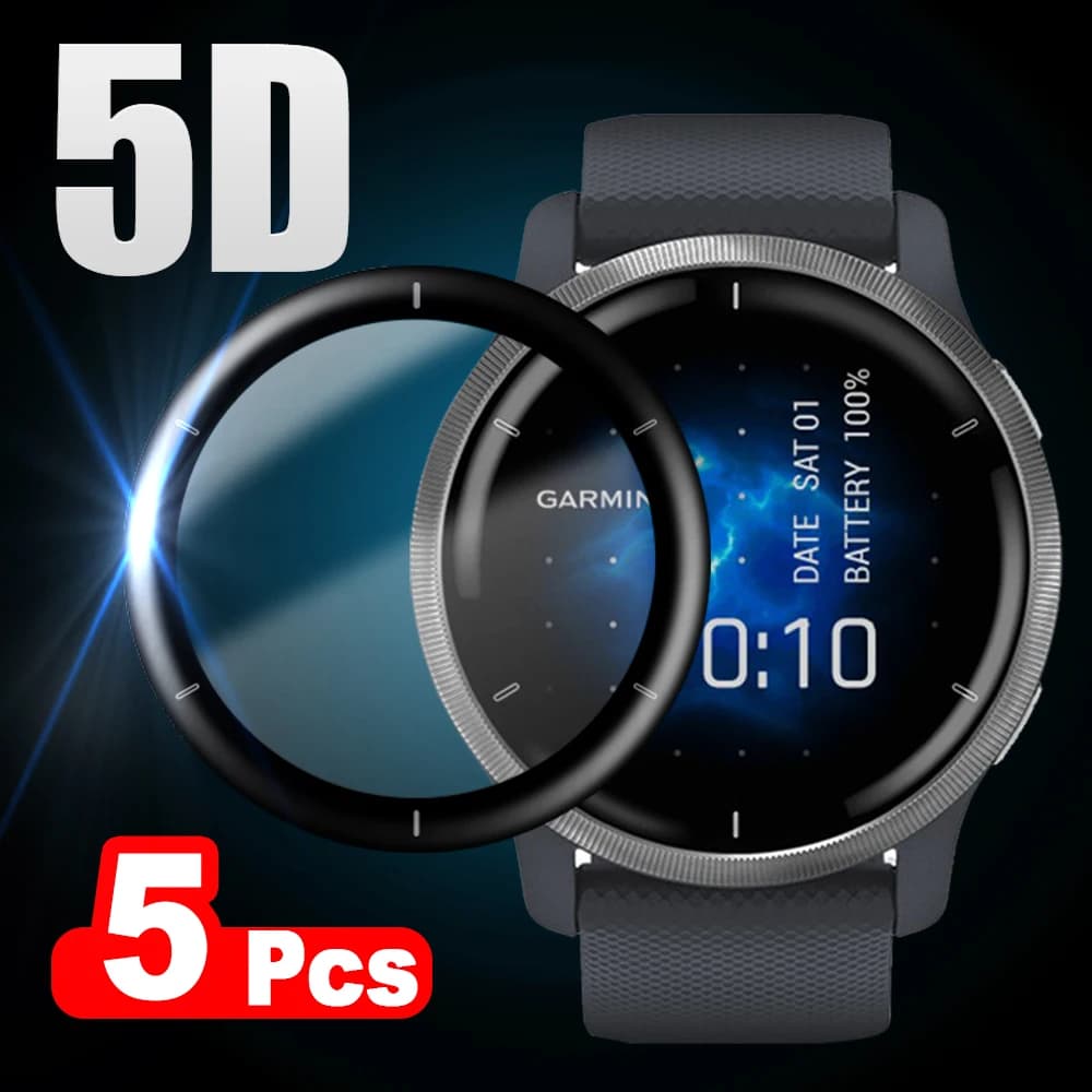 Film de protection en fibre de verre souple 5D pour Garmin venus 2/venus 2S, couverture complète incurvée, protecteur d'écran pour accessoires de montre intelligente