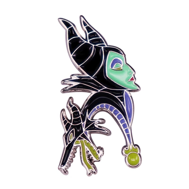 Broche en émail du film endormi, broche de dessin animé de démon et de sorcière