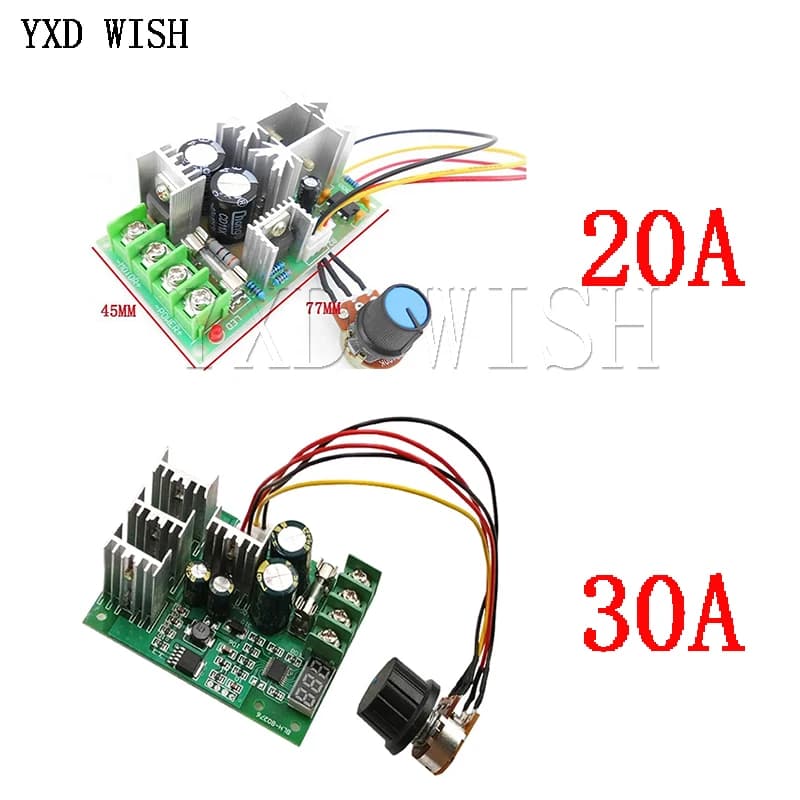 Contrôleur de vitesse de moteur à courant continu pour Sotchi, haute puissance, technologie d'entraînement, PWM, courant 20A, 30A, 12V, 24V, 36V, 48V, 10-60V