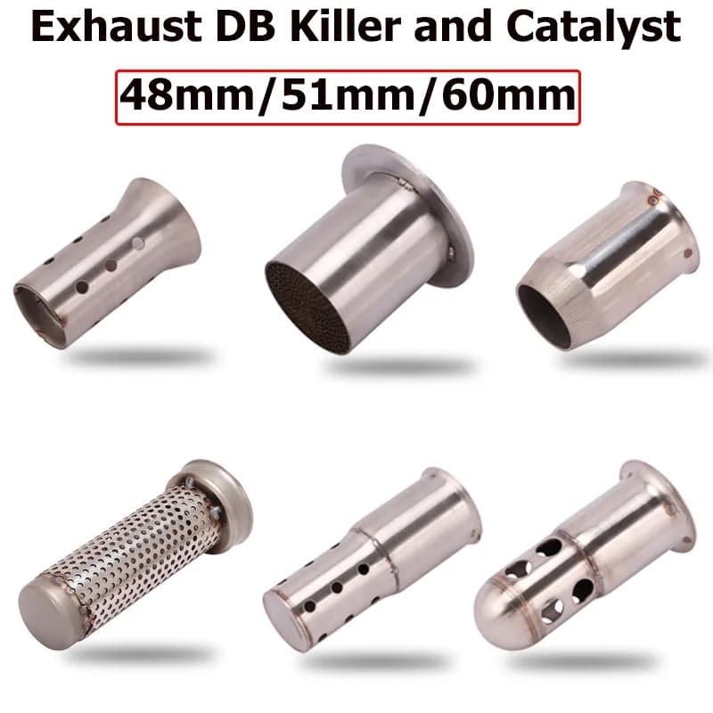 48mm 51mm 60mm moto échappement amovible silencieux silencieux catalyseur DB tueur silencieux bruit son