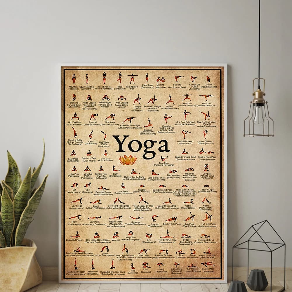 Affiche murale de Yoga Ashtanga, exercice à domicile, tableau de Pose de santé, peinture sur toile imprimée, décoration murale de salon