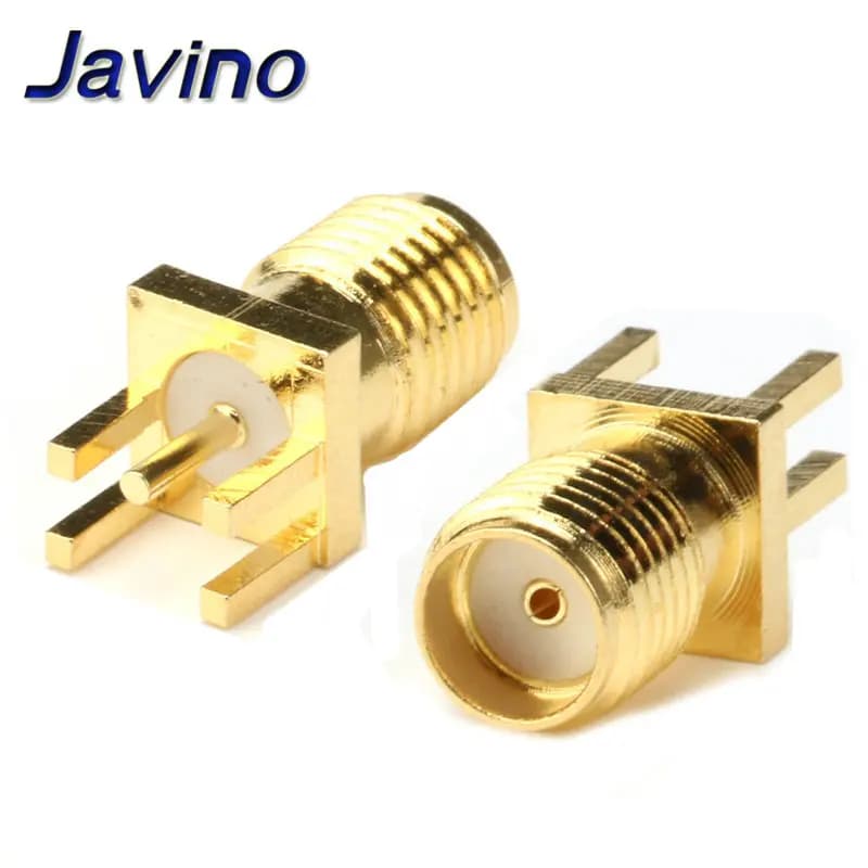Javino – connecteur Jack femelle SMA pour bord à souder de 1.6mm, PCB à montage droit, connecteurs RF plaqués or, prise à souder, 5 à 50 pièces