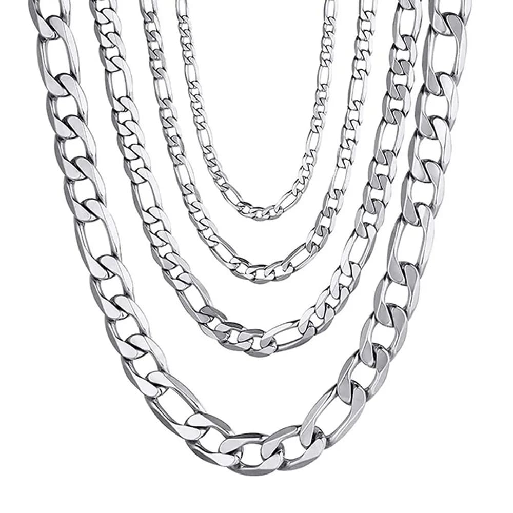 16-28 pouces Figaro NK chaîne en acier inoxydable collier lien câble corde fermoir à homard pour hommes femmes haute qualité bijoux cadeau