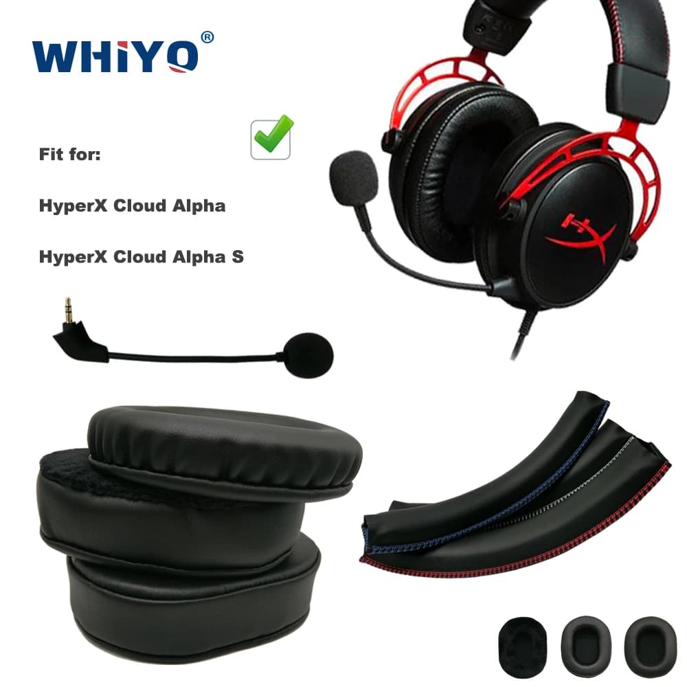 Pièces de rechange en cuir velours pour HyperX Cloud Alpha, S, coussinets d'oreille pour casque, pare-chocs, micro, bandeau, protège-oreilles