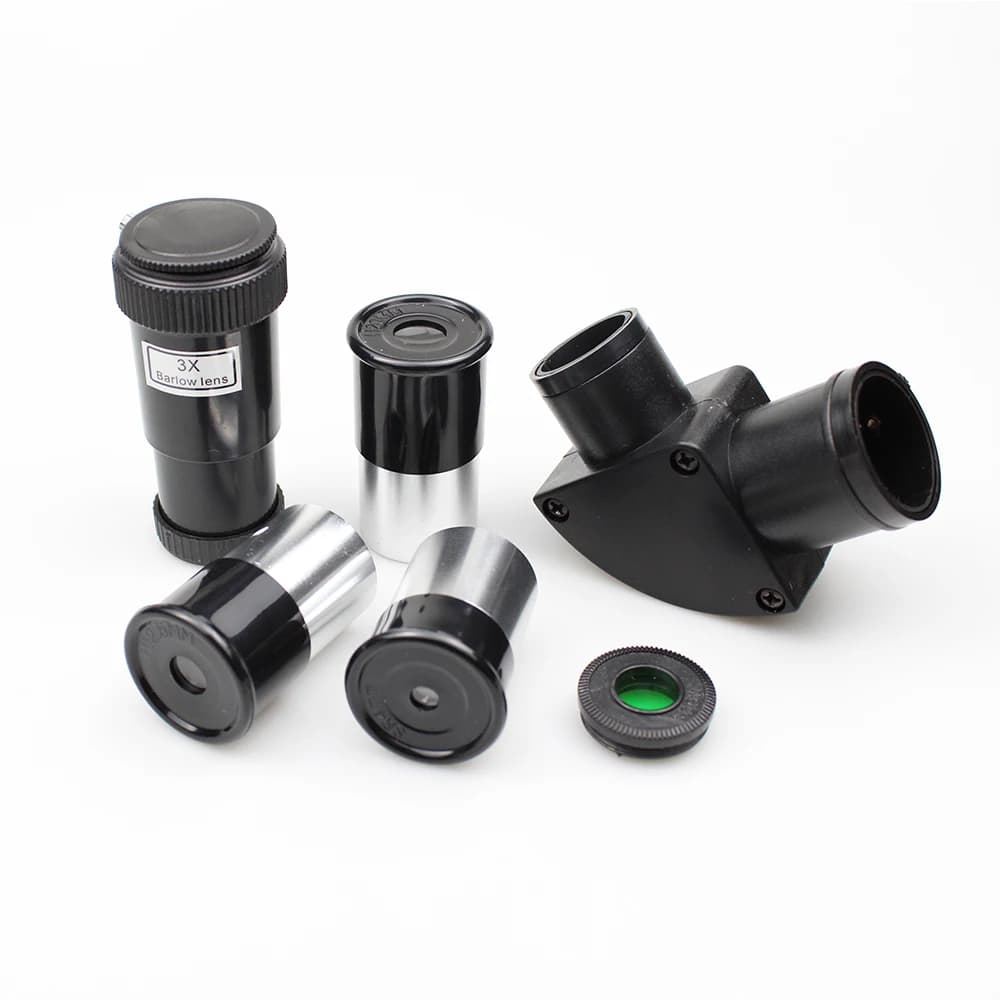 Kit d'accessoires pour télescope astronomique de 0.965 pouces, avec trois oculaires, un filtre lunaire à lentille Barlow diagonale 3x