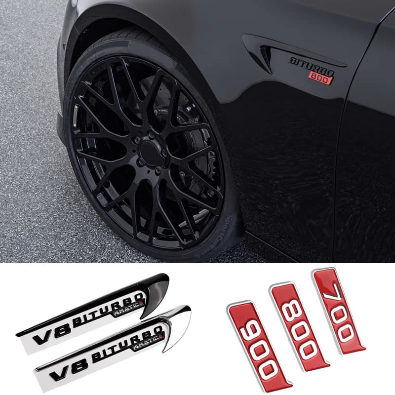 V8 V12 BITURBO TURBO 4MATIC 700 800 900 insigne d'emblème latéral d'aile pour Brabus pour Mercedes G W463 W205 W213 X253 W218 117