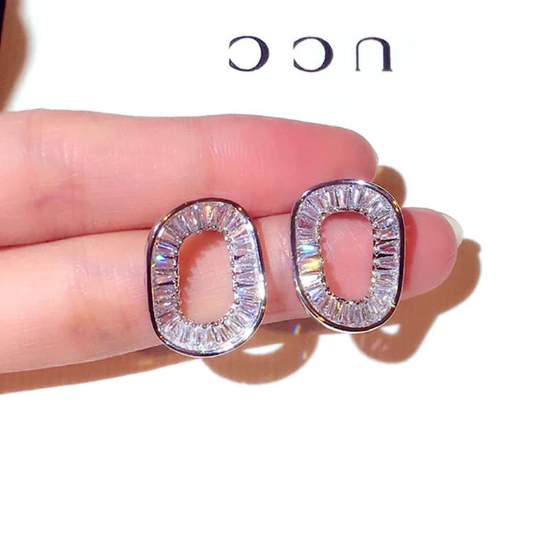 Boucles d'oreilles carrées en Zircon cubique Super brillant pour femmes, luxe coréen, scintillant, AAA, élégantes, pendentif