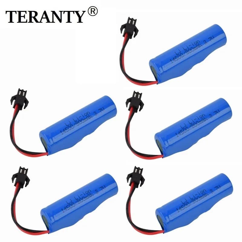 Batterie Lipo 3,7 V 800 mAh pour Pièces de Voiture RC JJRC C2 D828 14500 SM-2P pour Voiture RC Cascadeuse, Jouets et Accessoires