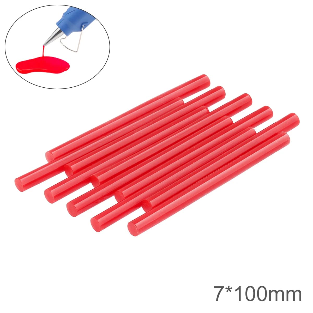 5-100 pièces/ensemble 7mm x 100mm rouge pistolet thermofusible bâtons de colle pistolet adhésif outils de bricolage pour pistolet à colle thermofusible réparation alliage accessoires