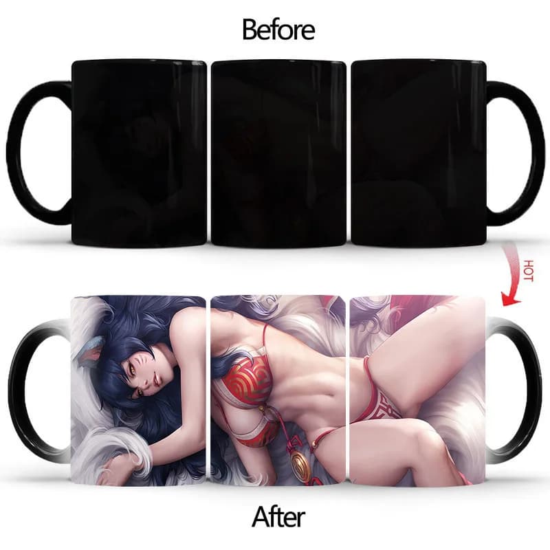 Livraison gratuite rouge sous-vêtements sensible à la chaleur tasse à café tasse porcelaine magique changement de document thé standardischmas cadeau BSKT-075