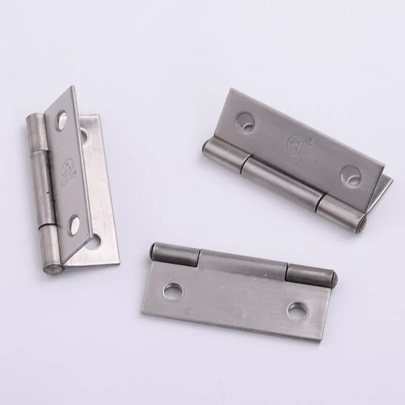 Charnières de porte antiques en acier inoxydable SUS-37, 2 pièces/lot, couleur argent, accessoires de quincaillerie pour meubles et tiroirs en bois