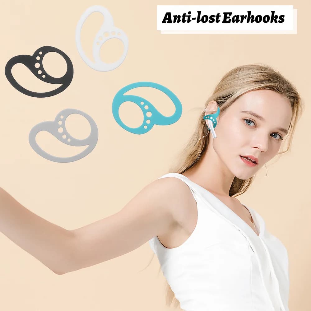 Crochets d'oreille coordonnants en silicone, support pour écouteurs, clip d'oreille portable, écouteurs de sport, crochets anti-chute, 5/10 paires