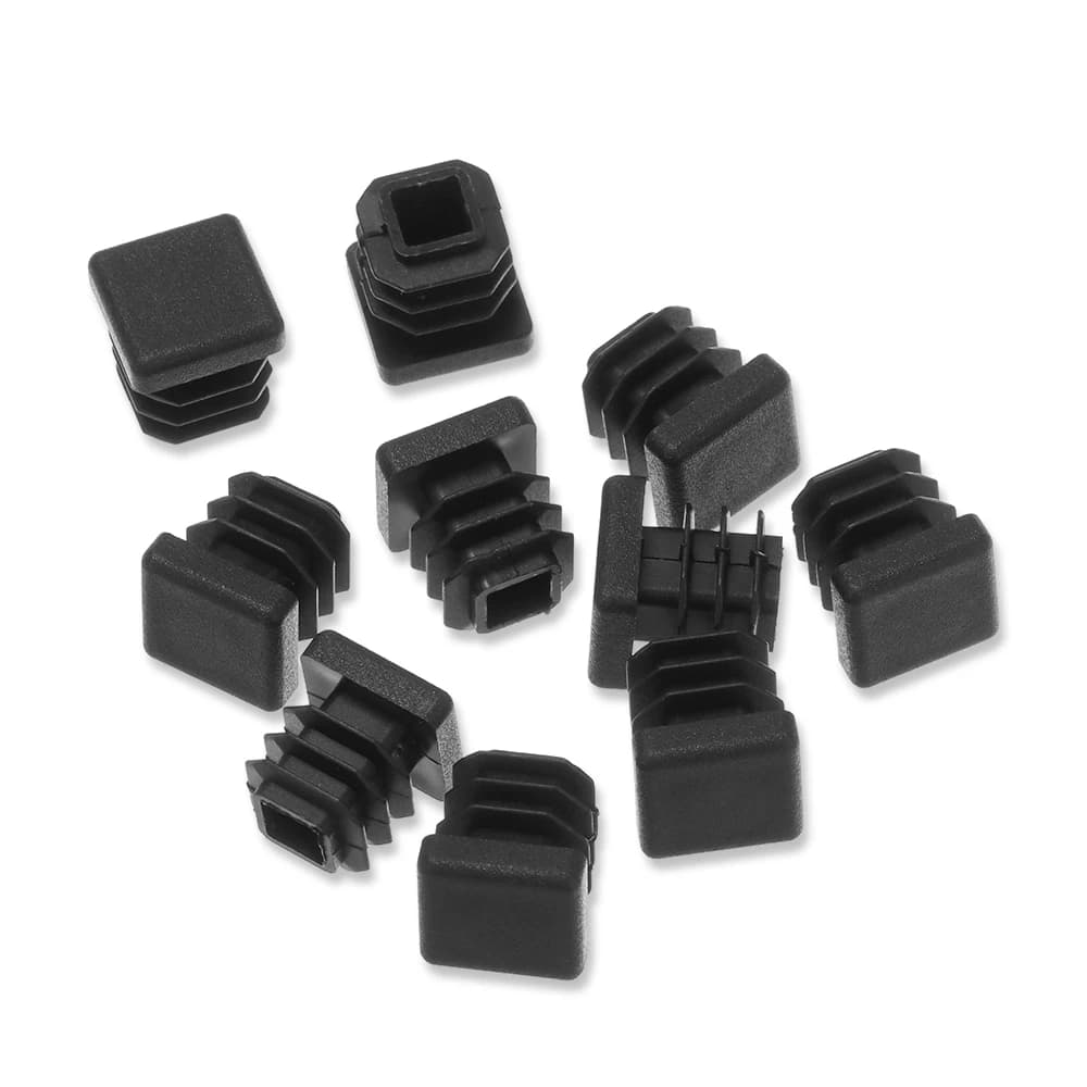 Embouts de protection antidérapants en plastique noir, 10 pièces/paquet, couvre-pieds de Table ou de chaise carrés ou ronds