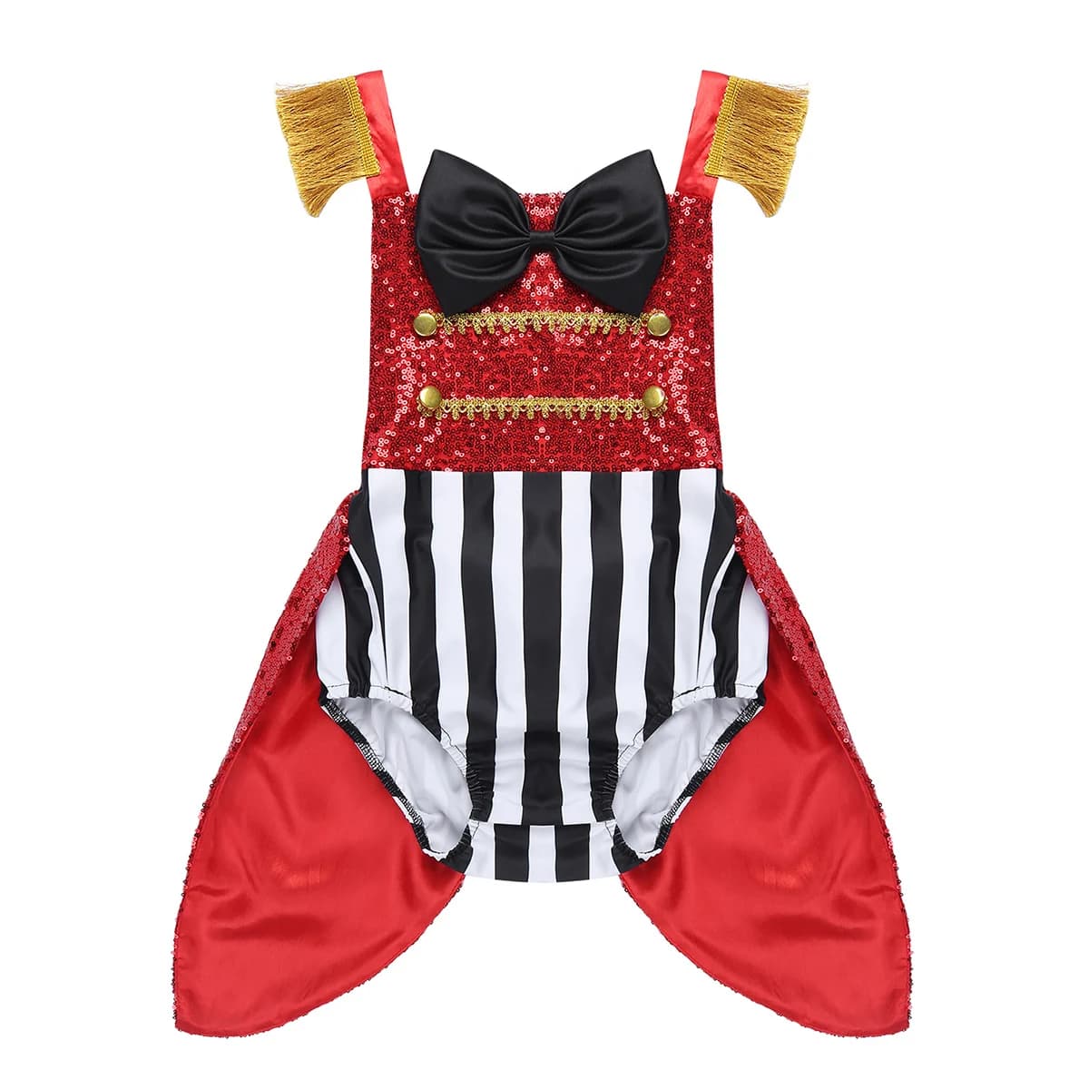 Costume de Showman pour tout-petits, barboteuse à paillettes pour filles, tenue de cosplay pour Halloween Ringmaster LYus, tenue de fête d'anniversaire et de Noël