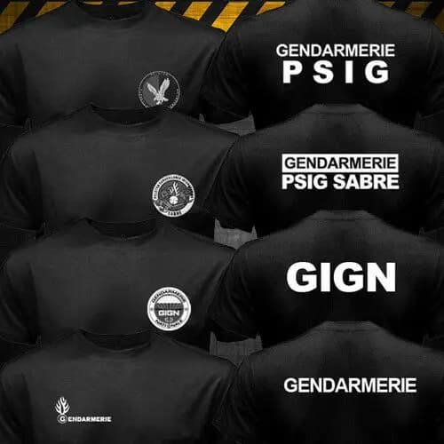 France Gendarmerie PSIG GIGN contre-terroriste Forces spéciales hommes T-shirt