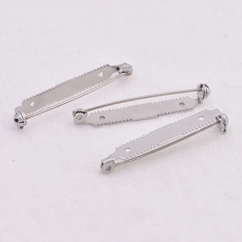 10 pièces 38mm broche en acier inoxydable pince broches de Base vierge serrure sûre dent de scie broche broche Base pour la fabrication de bijoux à bricoler soi-même