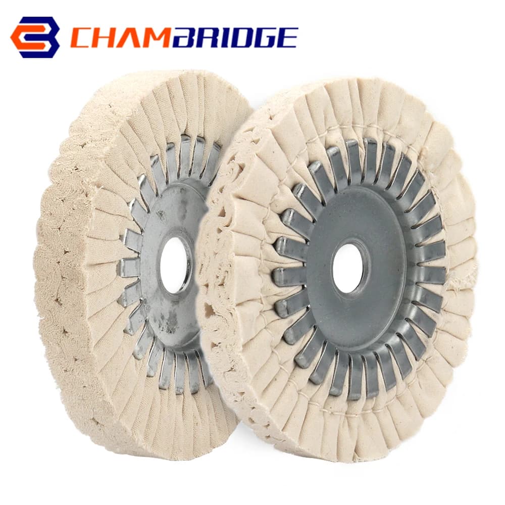 Roue de polissage pour voies respiratoires en coton, 150mm, tissu, biais ouvert, roue de polissage, disque de polissage en métal de 6 pouces, outil abrasif, alésage de 20/22mm