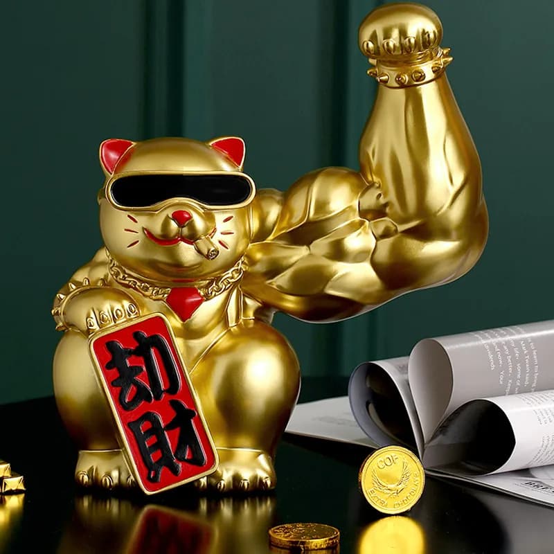 Brassard Kirin Mpcat pour décoration créative, bras géant, muscle vigoureux, chat porte-bonheur, maison, salon, cadeau