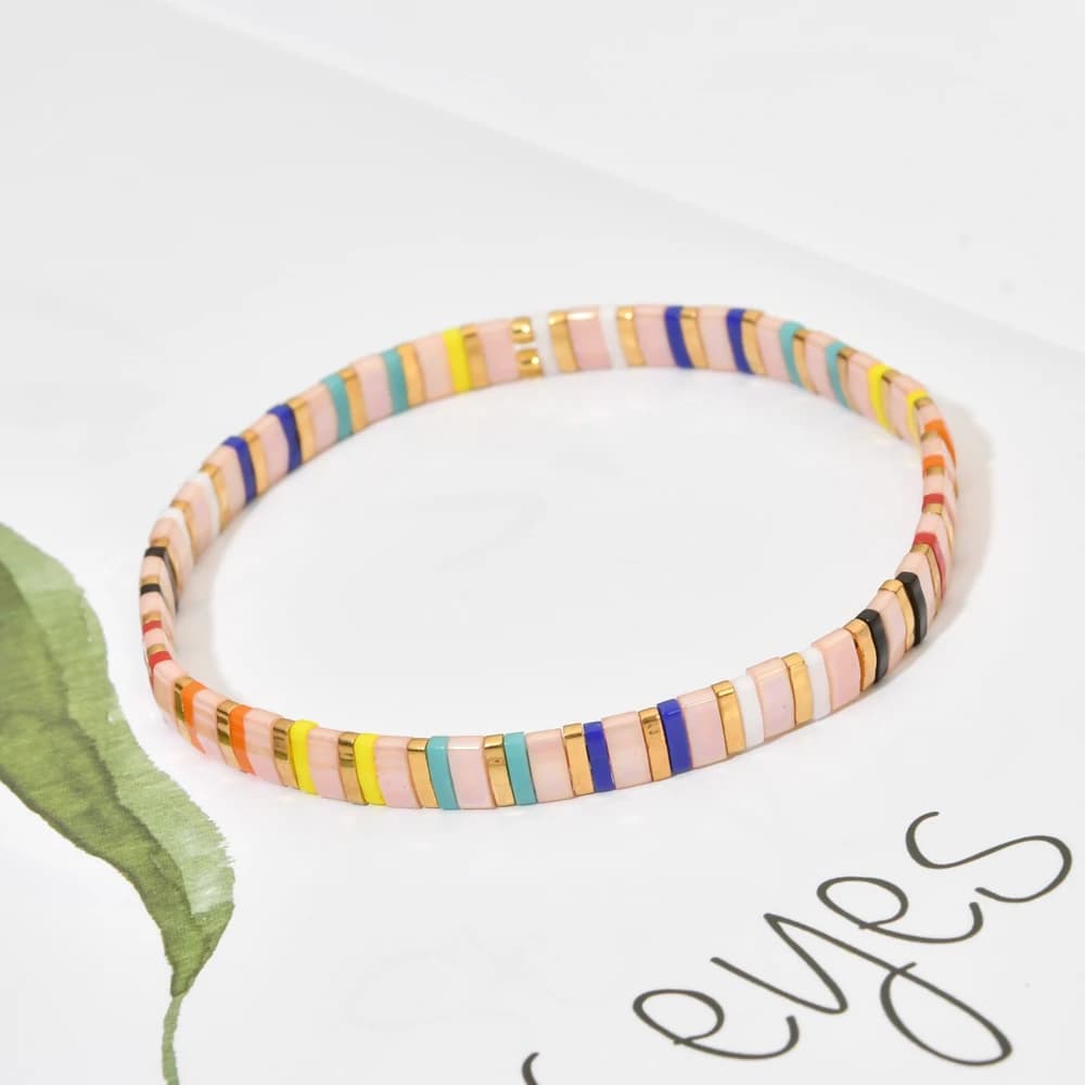 ZMZY-Bracelet en perles mixtes aléatoires pour femme, bijoux Boho Tila, cadeau de livraison, 1 pièce