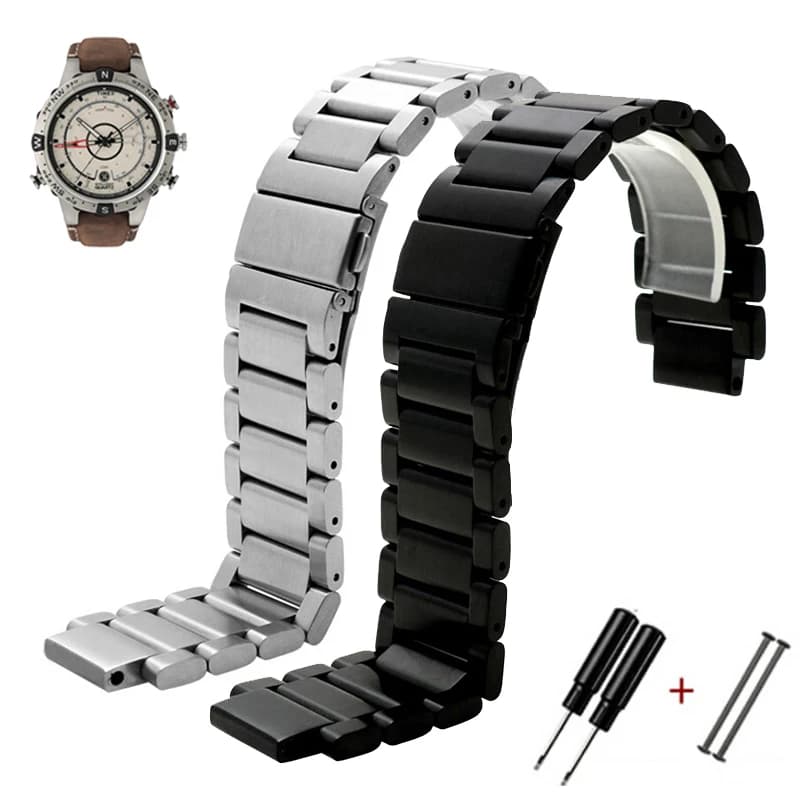 Pour TIMEX T2N720 T2N721 TW2R55500 T2N721 T2N739 série bracelet de montre pour hommes 24*16mm accessoires de bracelet de montre en acier inoxydable