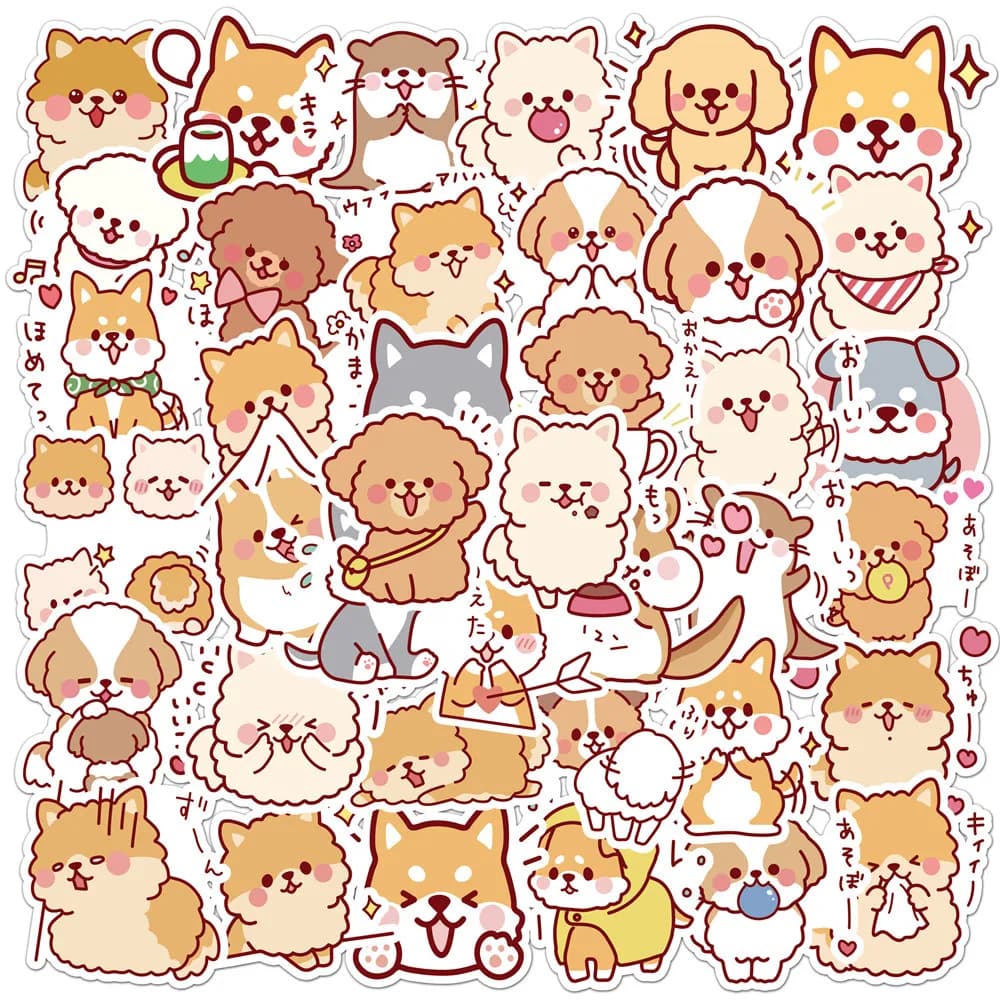 Autocollant de décoration pour carnet de notes, 10/30/50 pièces, dessin animé mignon chien de compagnie Shiba Inu, matériel pour compte à main, autocollant pour valise, jouet de récompense, vente en