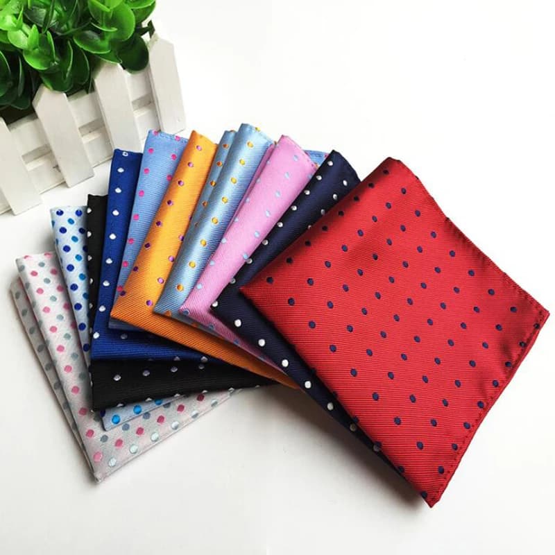 GUSLESON-Mouchoirs à pois colorés pour hommes avec poches carrées, mouchoirs d'affaires décontractés, mouchoirs de mariage, mode
