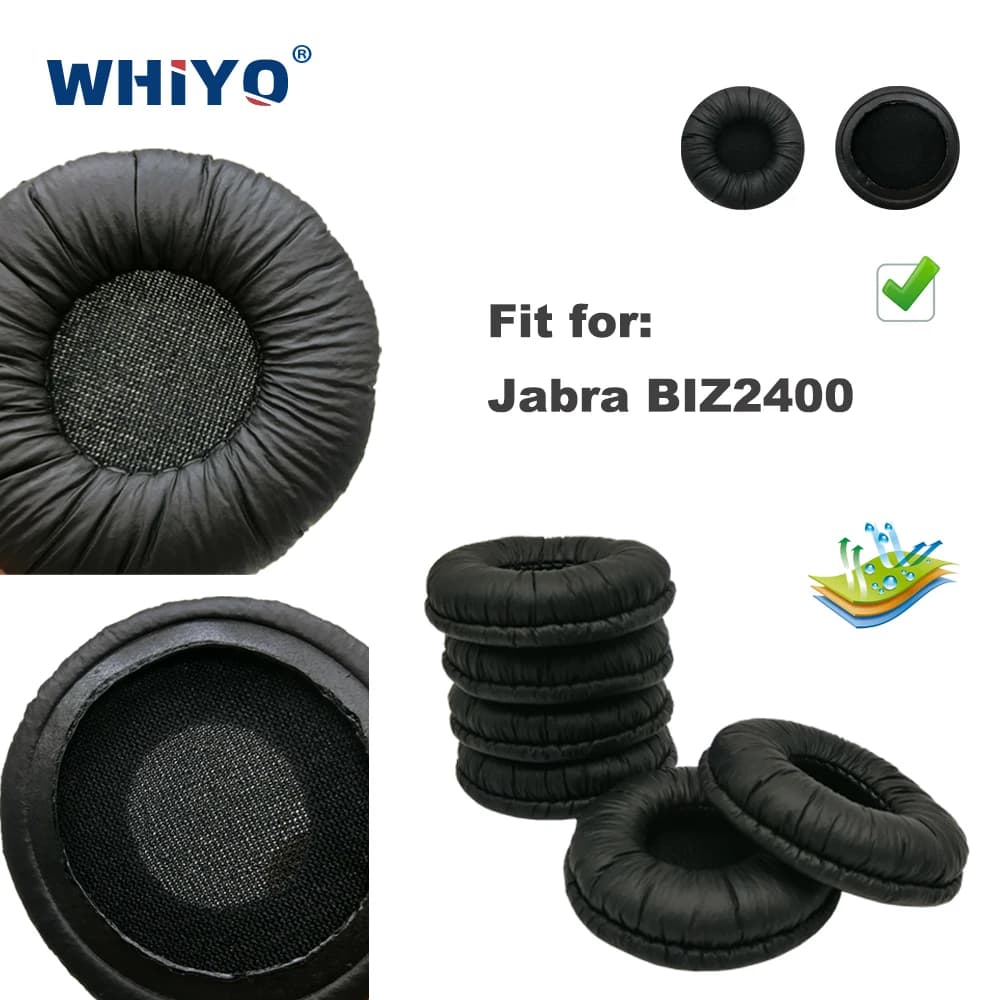 Coussinets d'oreille de remplacement en cuir pour Jabra BIZ2400, pièces de casque, couverture de manchon pour écouteurs, 2400 BIZ-2400