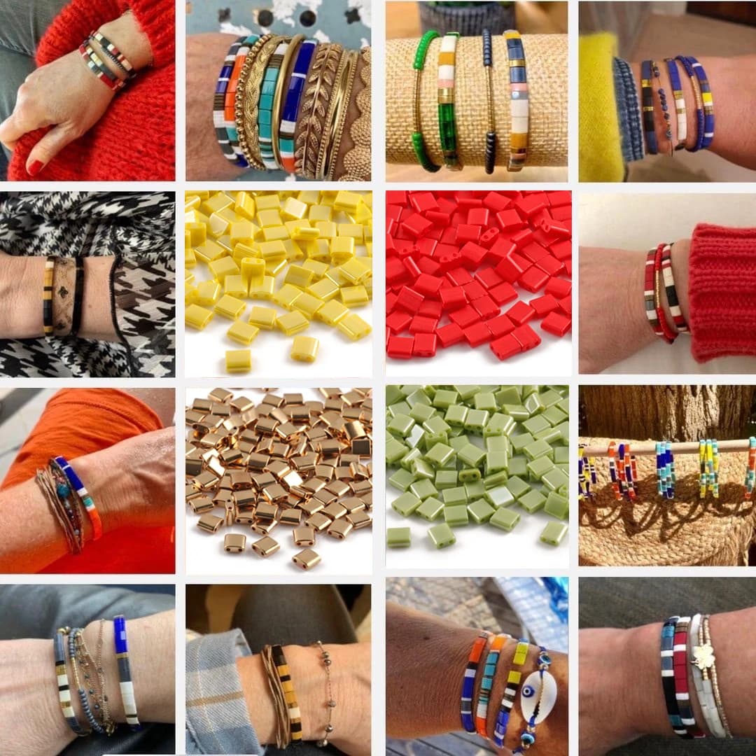 Taidian – perles de rocaille en verre japonais, deux trous, pour la couture, Bracelets de bricolage, bijoux Bohostyle