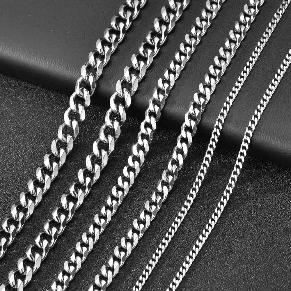Chaîne à maillons cubains pour hommes, taille 3.6/5/6/7/8/9mm, collier Punk en acier inoxydable, bijoux à la mode, cadeaux pour hommes