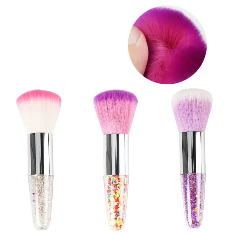 Brosse à poussière pour Nail Art, 3 Styles, soin des ongles, doux, élimine la poussière, strass acryliques, poignée, Fieb artificiel, outils de beauté