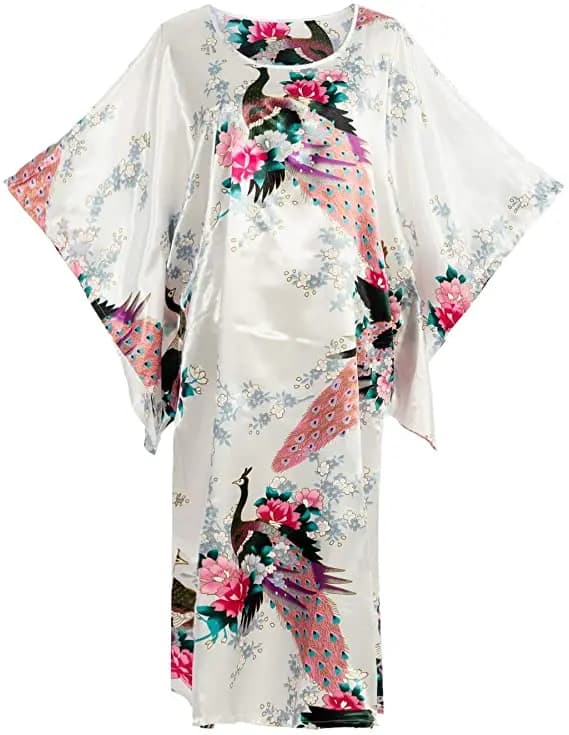 InjRayon-Robe de bain sexy pour femme, chemise de nuit d'été décontractée, robe de maison imprimée, vêtements de nuit grande taille, peignoir