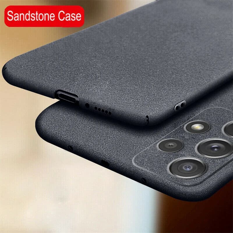 Coque ultra-fine mate en pierre de grès pour Samsung Galaxy A17 A55 A54 A53 S26 S25 S22 S23 S24 Ultra Plus, coque rigide antichoc en PC