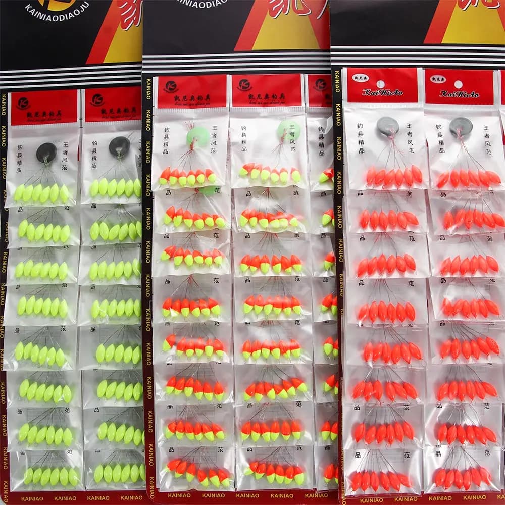 Mini flotteur de pêche narBobber Beans Rig, haricots flottants exécutifs, rouge, jaune, perles mixtes, pêche à la carpe, 240 pièces, 40 paquets