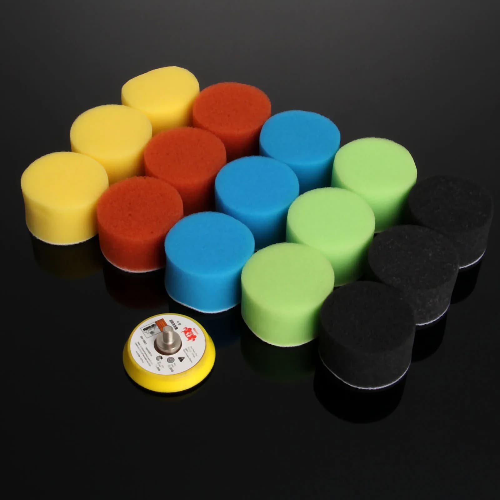 Kit de tampons de polissage pour voiture, éponge 16, pièces/ensemble, 2 pouces, outil de nettoyage à la main, tampon de cire pour polisseuse de voiture, 50mm