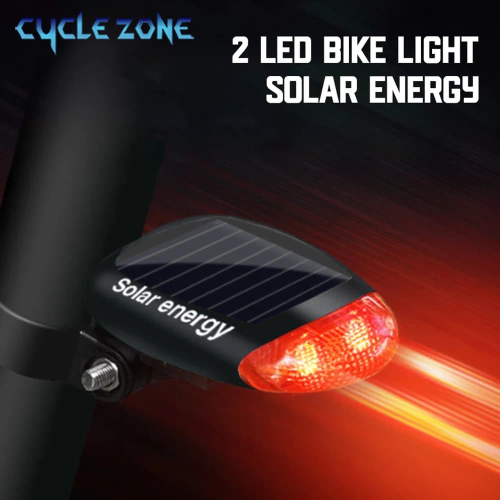 2 LED Rouge Vélo Lumière D'énergie Solaire 3 Modes Selle Lampe Rechargeable Vélo Arrière Feu arrière Accessoires De Vélo Lampe De Poche