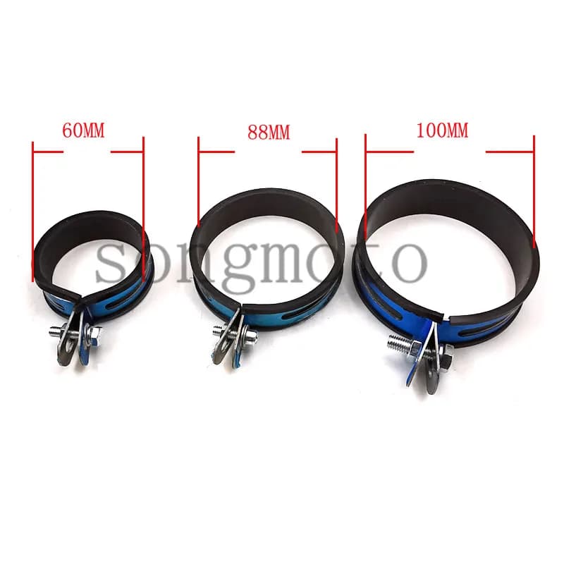 1 pièces 60mm 88mm 100mm de diamètre pince de Support anneau fixe Support pour silencieux de tuyau d'échappement de moto universel