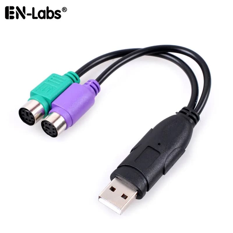 Adaptateur USB PS2, séparateur mâle vers PS/2 femelle, souris, clavier, convertisseur PS2, câble d'extension, EAU de codes-barres KVM