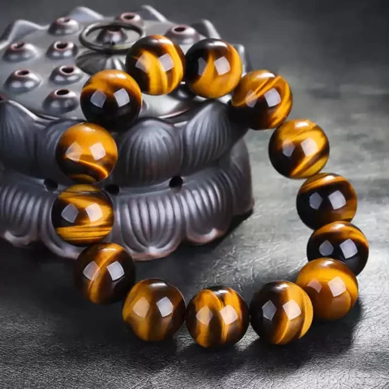 Bracelets en œil de tigre pour hommes et femmes, perles naturelles, pierre naturelle, bijoux faits à la main, mode, 5A, 20mm