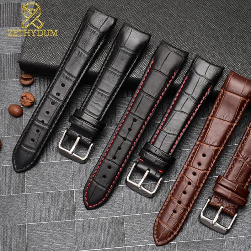 Bracelet en cuir véritable à extrémité incurvée, pour citizen BL9002-37 05A BT0001-12E 01A, bracelet de montre 21mm 22mm