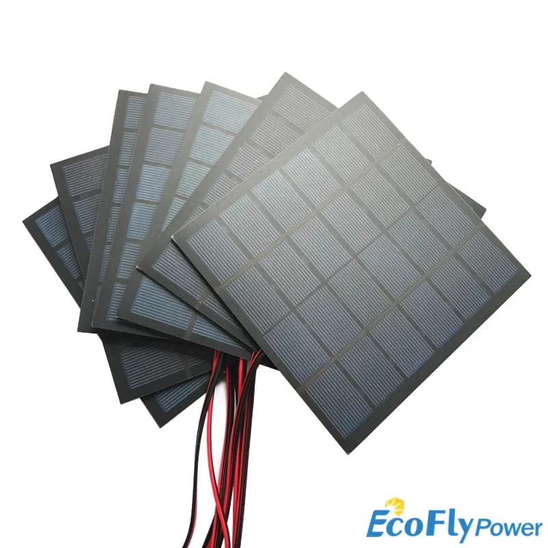 1 pièce en gros 6V 3W 500mA Panneau solaire bricolage 6V système solaire domestique 145*145MM pour batterie chargeur de téléphone portable