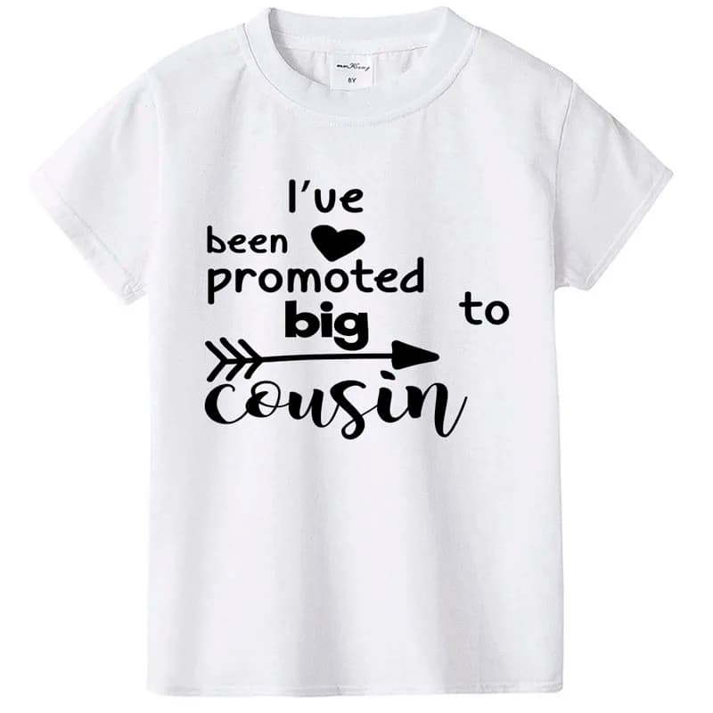 T-shirt à manches courtes pour garçons et filles, promu à Big Cousin, été, frères pour tout-petits, chemises d'annonce 16%, grill pour enfants, 1 pièce