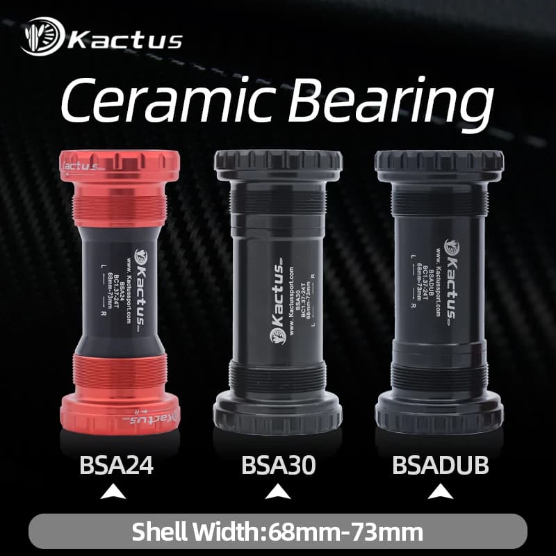 Kit de mouvement central de vélo KACTUS BSA pour cadre VTT et vélo de route, axe 68/73, 24/22 et 29/30 mm, compatible avec pédalier Shimano/SRAM GXP