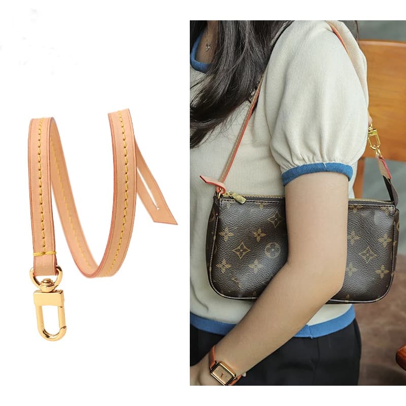 WUTA-Poignée amovible de remplacement en cuir véritable pour sac à main for LV Pochette, sangle initiée, accessoires de sangles en cuir Vachetta