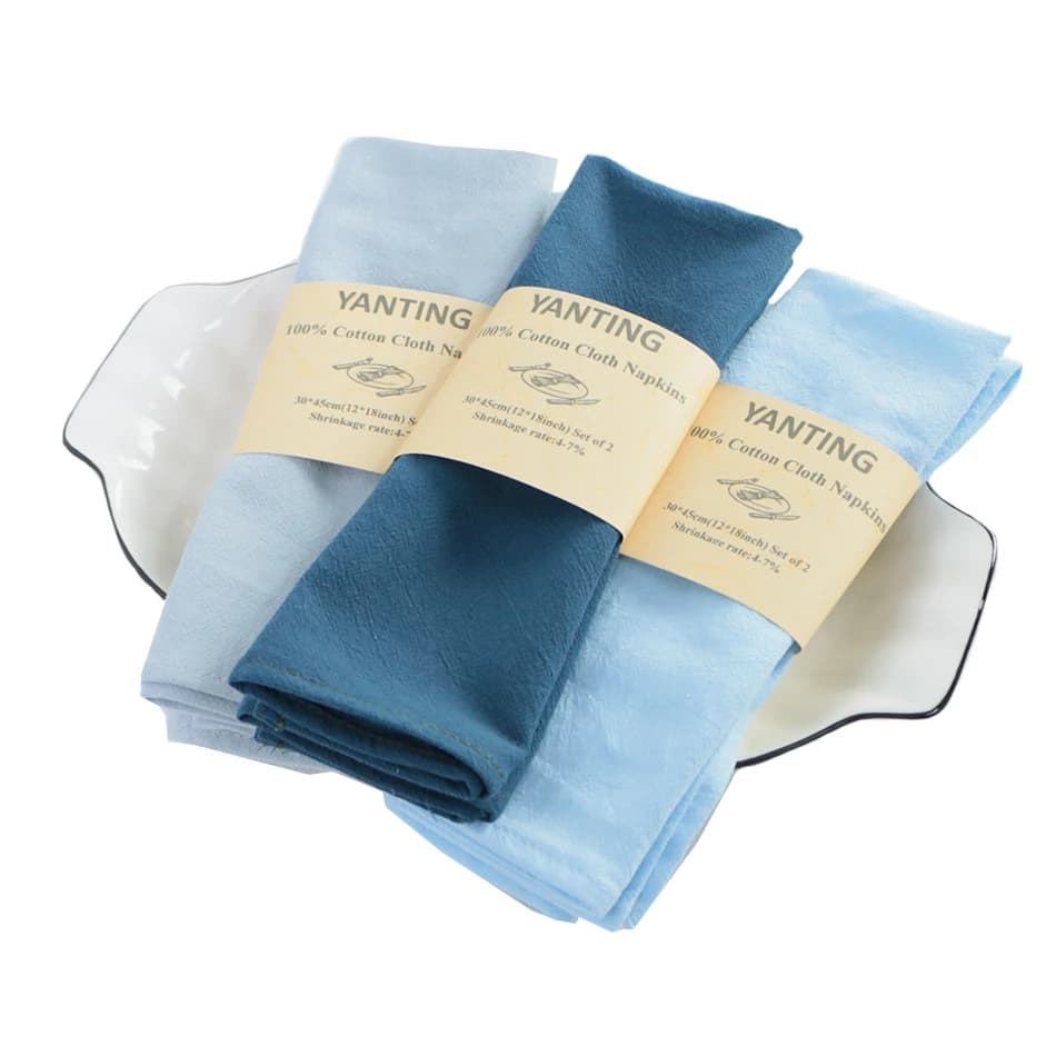 Lot de 2 serviettes de table en tissu 100% coton, doux, confortables, réutilisables, cuisine familiale, décoration rustique pour fête de mariage