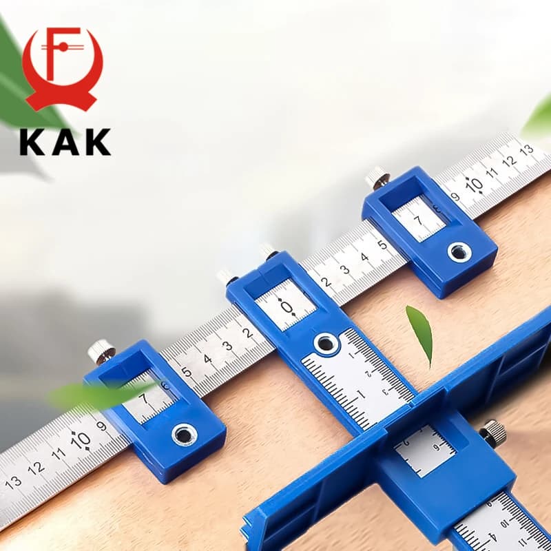 KAK – localisateur de trous détachables, Guide de perçage, outils réglables pour le travail du bois, outil de gabarit de matériel d'armoire, localisateur de poignée de tiroir
