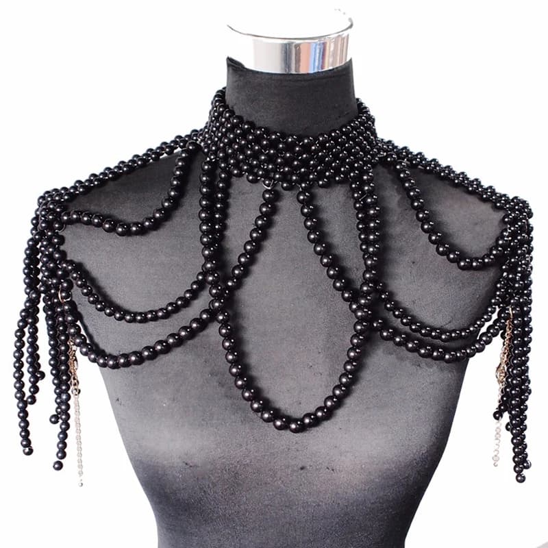 Chaîne d'épaule en perles tendance, bijoux de grande marque, grand collier pour mariage et soirée, chaîne pour pull, chaîne d'épaule pour mariage