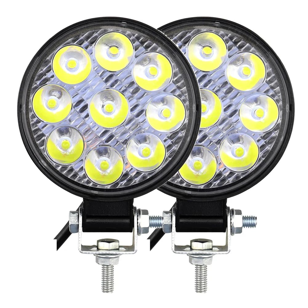 Phare antibrouillard avant de voiture, lampe de travail à 9LED, feux de sauna tout-terrain, lampe de sauna ronde, camion SUV, 4tage, versiEngineering, 27W, 12V, 24V