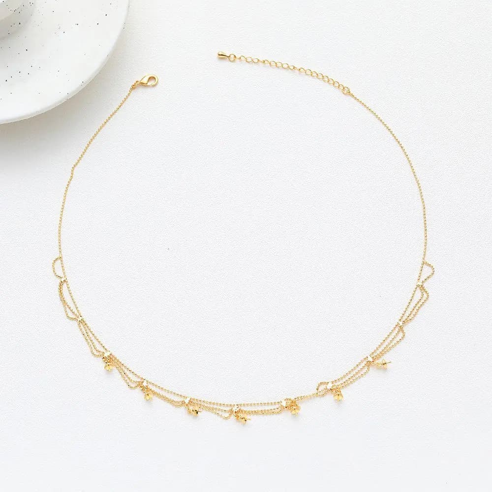 Collier avec breloques en perles pour la fabrication de bijoux, plaqué or 18K, collier à la mode et Noble, chaîne, accessoires faits à la main, bricolage